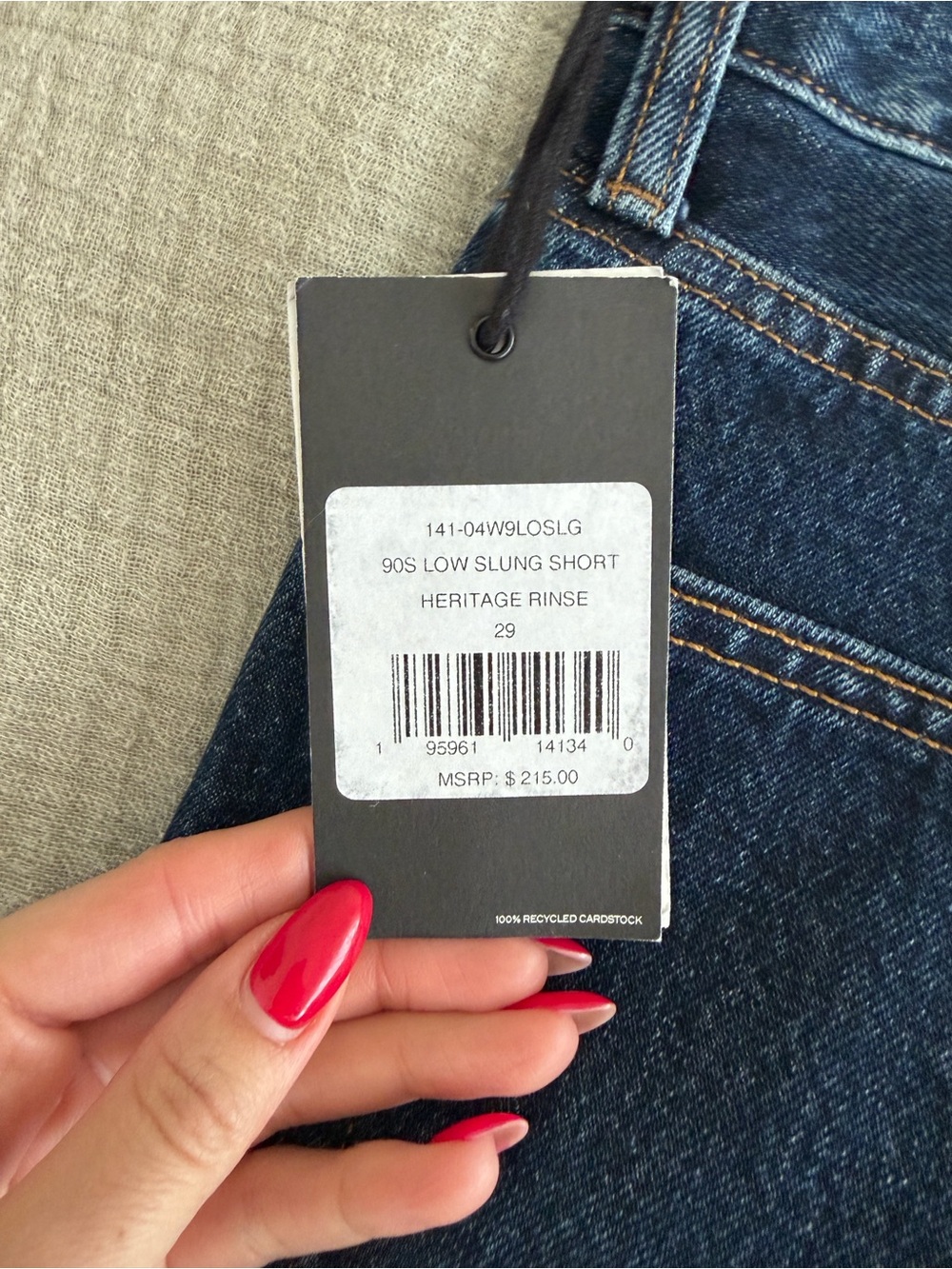 NWT re/done 90’s low slung denim shorts - Picture 4 of 4